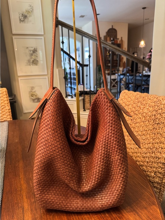 Cole Haan Handbags - Cole Haan Woven Leather Shoulder Bag in Brown